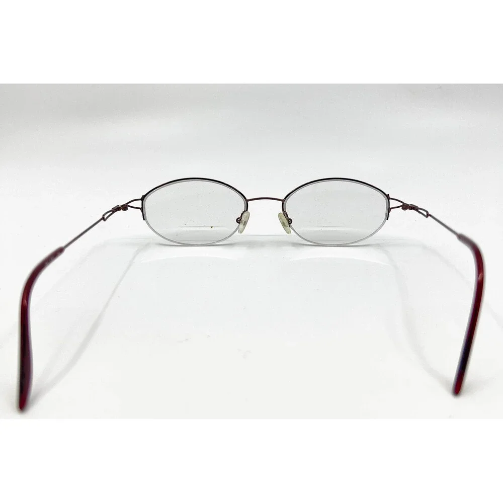 MA T 513 Eyeglass Frames Women Wine Red Oval Semi-Rimless 52-19-140